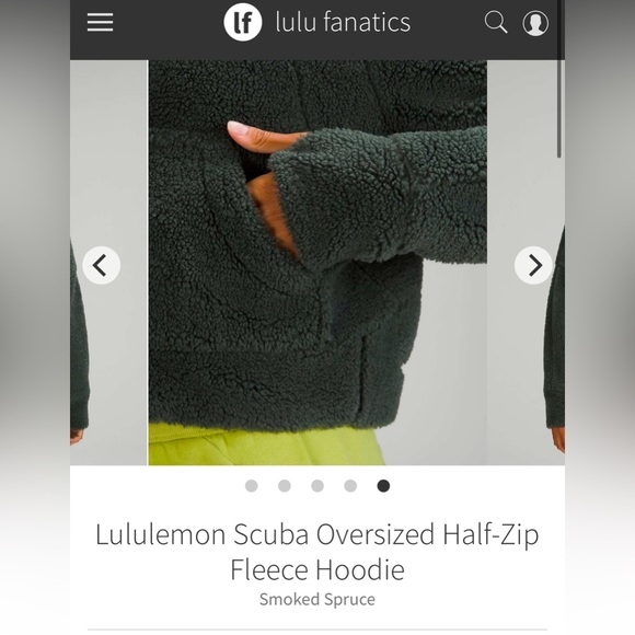 NWT Lululemon Oversized Cropped Half-Zip Fleece Hooded Scuba XS/S Smoked Spruce - Picture 11 of 12